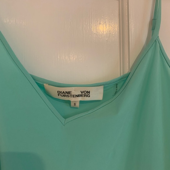 NWOT Green animal DVF Ruffle Maxi Dress sz S - Picture 7 of 7